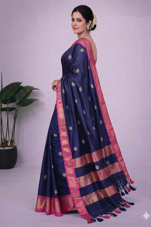 Vasthrlay Traditional Matching Unstitched Orangeblack