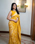 Vasthrlay Yellow Banarasi Saree