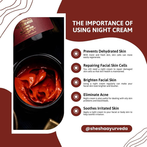 Shesha Ayurveda Red Sandalwood Skin Brightening & Night Repair Cream