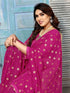 Vasthrlay Georgette Printed Unstitched Maroon Saree