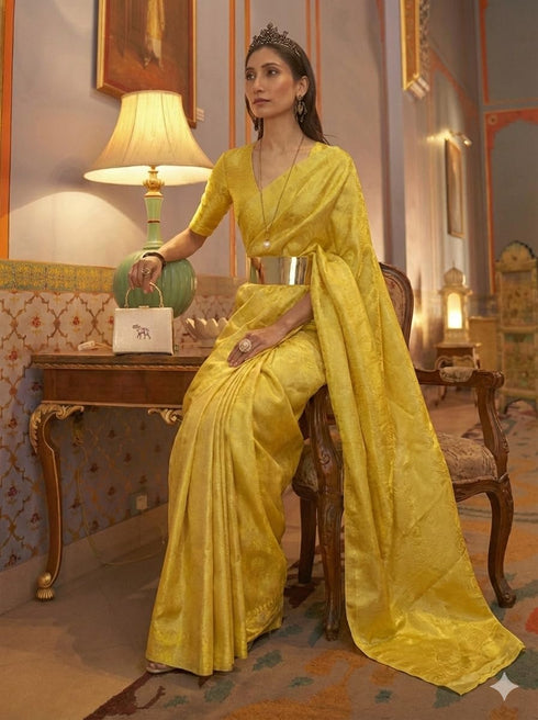 Vasthrlay Banarasi Unstitched Saree