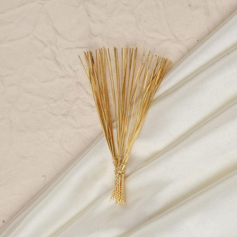 Traditional Golden Durva Grass Bunch for Ganpati Decoration