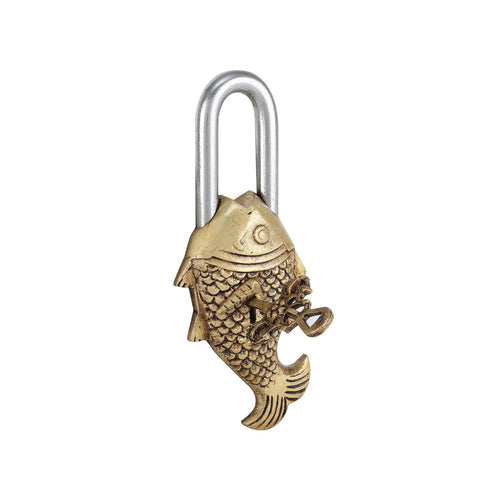 Brass Fish Lock – Handcrafted Padlock in Fish Shape