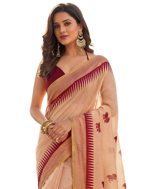 Vasthrlay Printed Lemon Yellow1 Yellow Saree