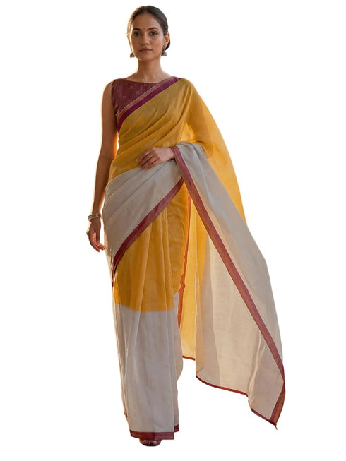 Vasthrlay Printed White Saree