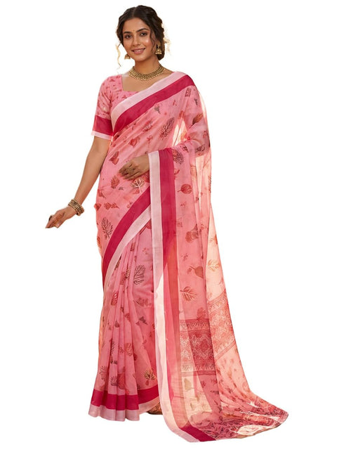 Vasthrlay Chanderi Printed Coffee Saree