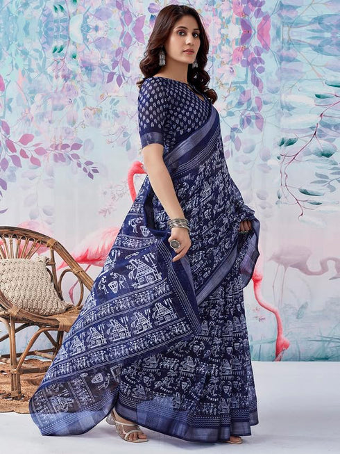 Vasthrlay Printed Unstitched 3592s1244n Navy