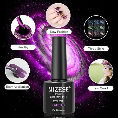 BOLT BEE 9D Cat Eye Gel Nail Polish, Magnetic Cat Eye Gel Polish Set 5pcs set