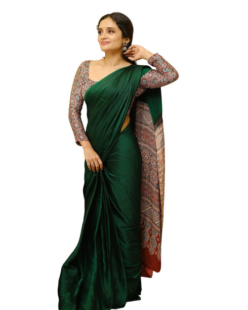 Vasthrlay Ajrakh Saree Crepe