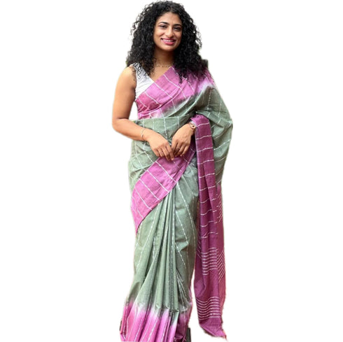 Vasthrlay Pink Handloom Saree