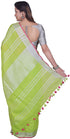 Vasthrlay Handloom Summer Contrast Vibrant Green