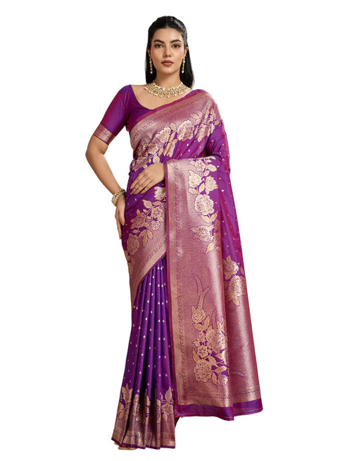 Vasthrlay Kanjivaram Wedding Banarasi Weaving Wine Pink