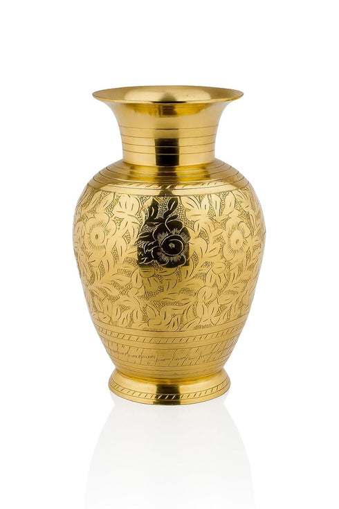 Brass Flower Vase for Home Decor 9 Inch