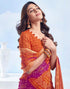 Vasthrlay Bandhani Printed Chiffon Orange Saree