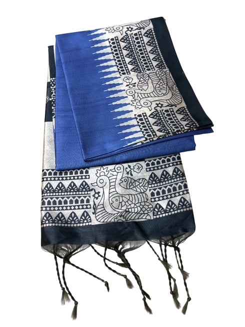 Vasthrlay Tussar Kalamkari Madhubani Border Blouse