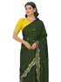 Vasthrlay Chinnon Embroidery Lime Saree