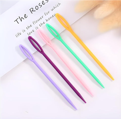 Plastic Locking Knitting Crochet Stitch Markers (10 Pcs, Multicolor) + Colourful Large
