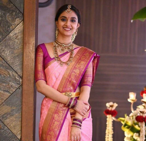 Vasthrlay Purple Kanjivaram Saree