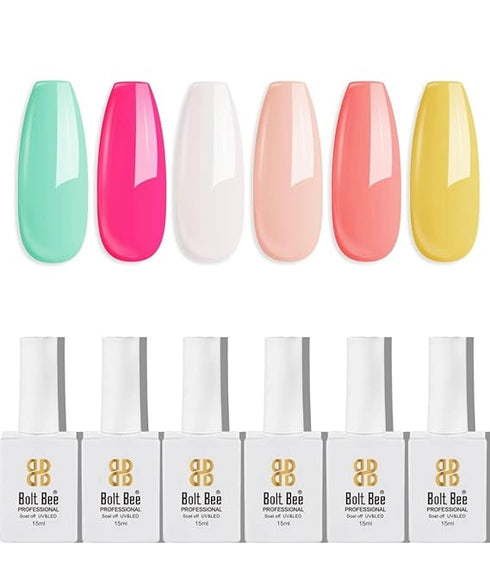 BOLT BEE Gel Nail Polish Kit Set - 6 Color