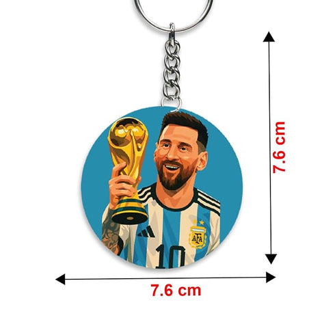 Acrylic Cricket And Football Theme Keychain For Car And Bike