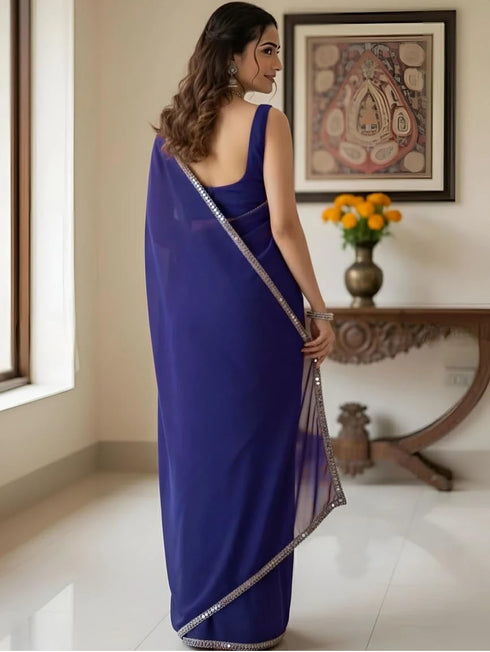 Vasthrlay Georgette Unstitched Ethnic Wear