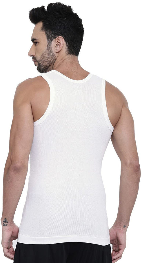 Dixcy Scott Cotton Rib Fabric Multicoloured Scoop Neck Sleeveless Men's Vests - Pack of 5 (#Victor-Derby-85 CM) (Color May Vary)