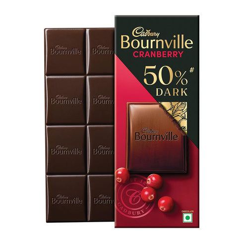 Cadbury Bournville Dark Chocolate Bar with Cranberry 80g | Pack of 5
