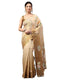 Vasthrlay Rust Heavy Zari Woven Silk Ethnic Saree With Green Blouse