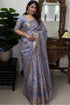 Vasthrlay Cotton Unstitched Lavender Ethnic Wear