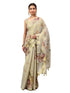 Vasthrlay Beige2 Heavy Zari Woven Silk Ethnic Saree With Unstitched Blouse