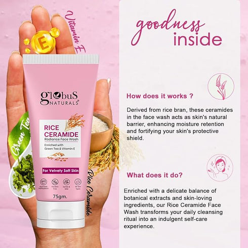 Globus Naturals Rice Ceramide Radiance Face Wash