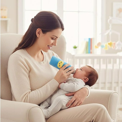 Stainless Steel Bottle With Soft Cozy Velvet Cover And Nipple