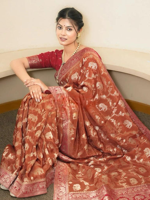 Vasthrlay Purple Kanjivaram Wedding Saree