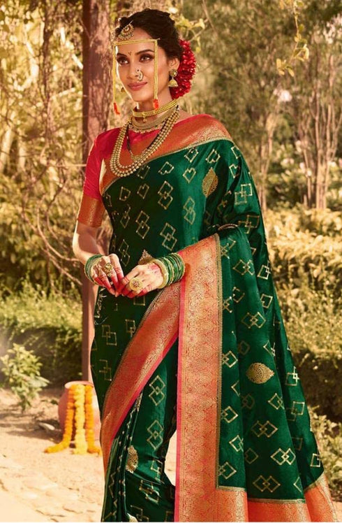 Vasthrlay Green Kanjivaram Saree