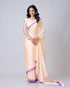 Vasthrlay Printed Kaftan Freehand Peach Women's Floral Satin Silk Saree
