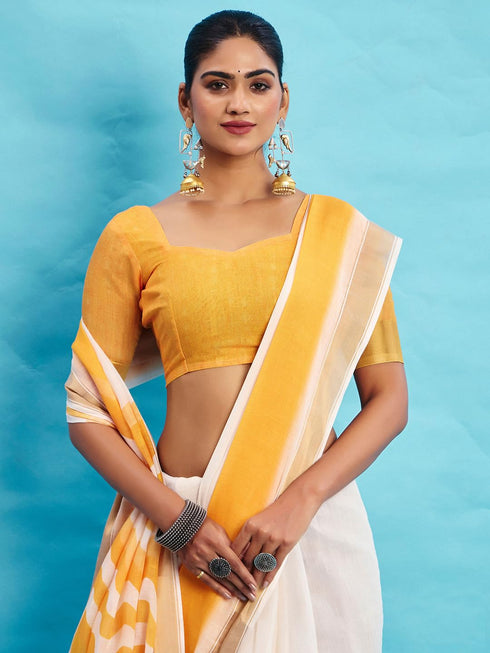 Vasthrlay Printed Unstitched Blouse Ethnic Wear
