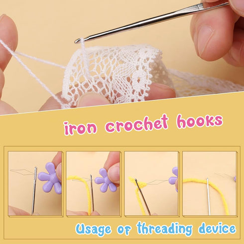109-Piece Crochet Hook Set with Case, Ergonomic Needles Kit