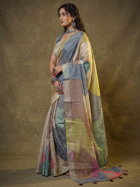 Vasthrlay Printed Handloom Unstitched Traditional Ethnic Wear