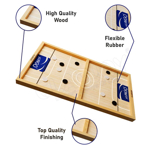 Kids Wooden String Hockey Game Sling Puck Board Hockey