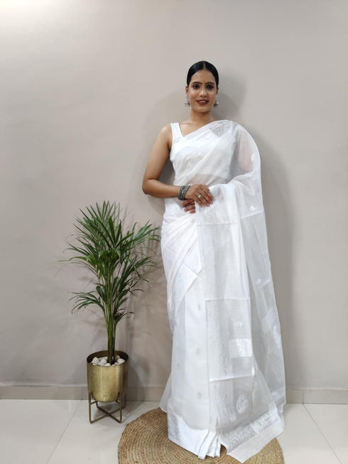 Vasthrlay Banarasi Unstitched Saree