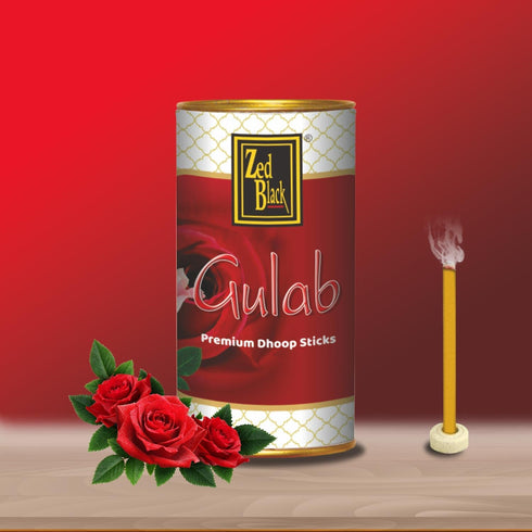Zed Black Aroma Chandan| Gulab| Arij| Attar Phool And Saffron Incense Dhoop Sticks Tin