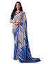 Vasthrlay Abstract Printed Grey Saree With Unstitched Blouse Piece