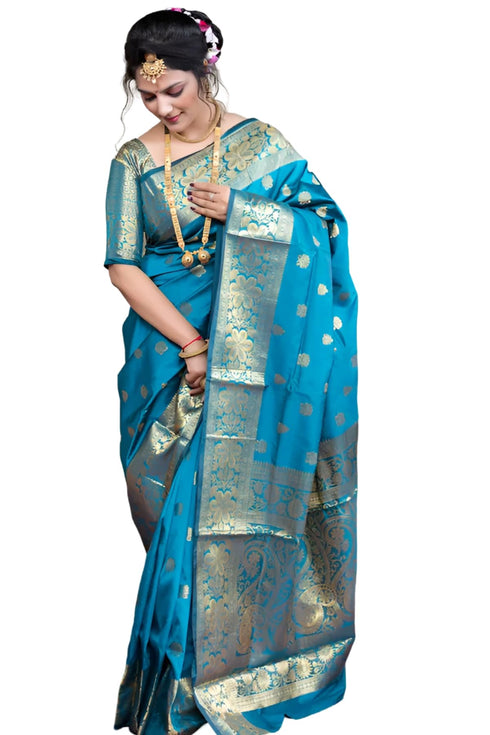 Vasthrlay Banarasi Unstitched Saree