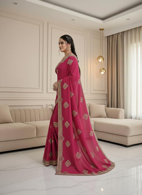 Vasthrlay Unstitched Material Az Ys Pintu Parent Pink Ethnic Wear