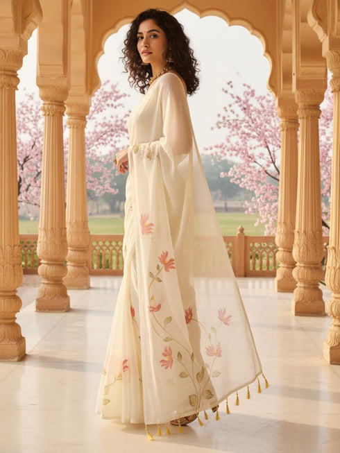 Vasthrlay Chiffon Botanical Unstitched Ai Ethnic Wear