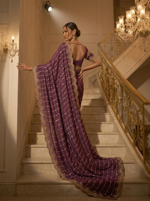 Vasthrlay Orange Traditional Saree