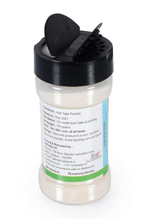 NatureVit Agar Agar Powder Vegan Gelatin Substitute for Jellies & Desserts