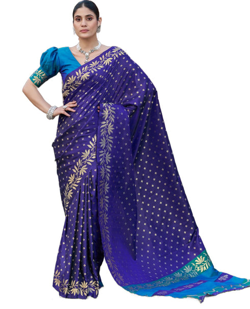 Vasthrlay Kanjivaram Unstitched Jacquard Stylish Saree