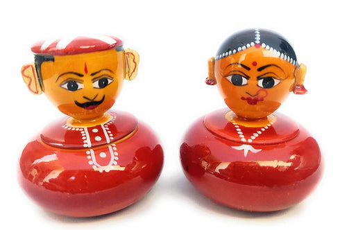 Wooden Decorations Showpiece Round Kumkum Ring Box