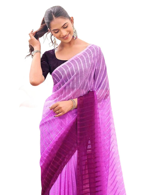 Vasthrlay Womens Chiffon Unstitched Light Green Saree